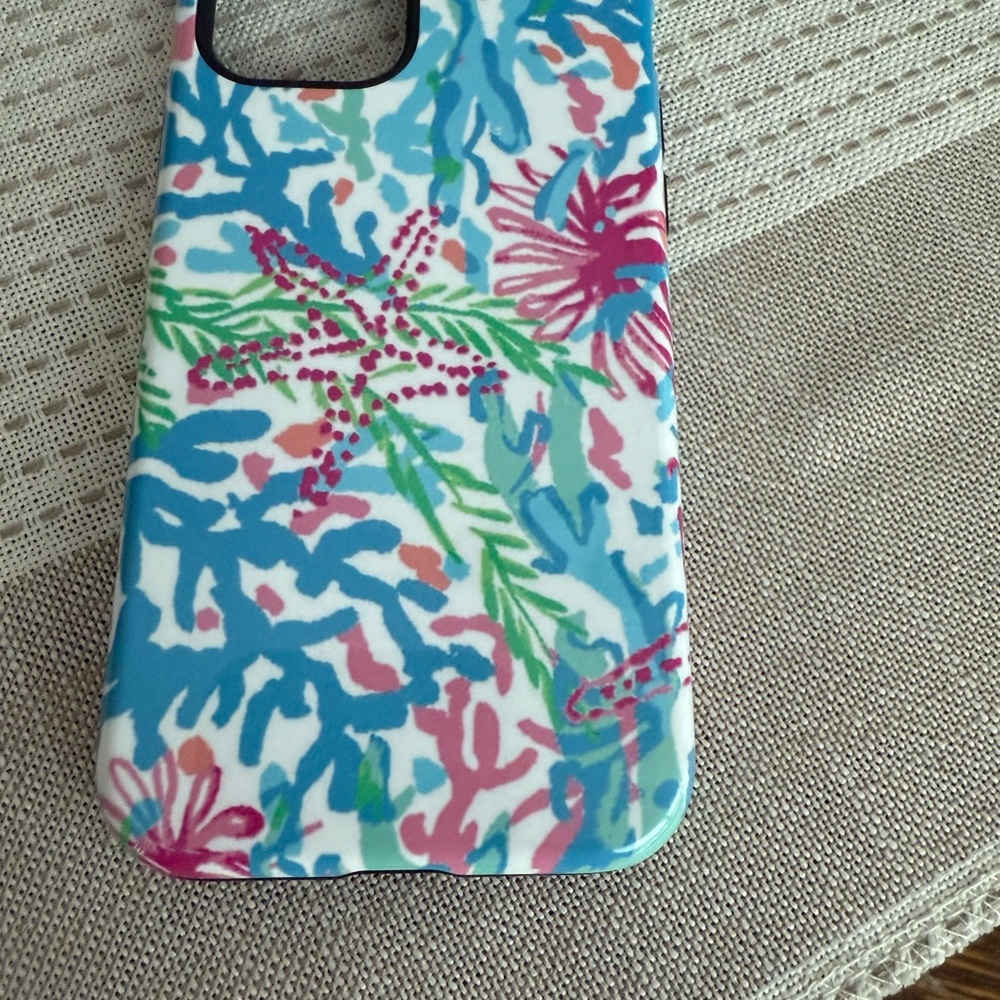 Floral Pattern iPhone 12 Pro Case - Blue and Pink